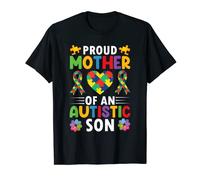 Proud Mom Autism Awareness Autistic Boys Mother Son T-Shirt