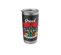 Proud Mom Autism Warrior Supportive Parent Empowerment Stainless Steel Insulated Tumbler