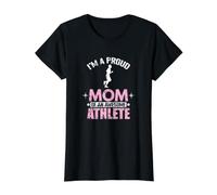 Proud Mom Awesome Athlete Sports Mom Value Graphic T-Shirt, Women, Black, S