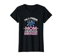 Proud Mom Awesome Biologist Biology Mom Value Graphic T-Shirt, Women, Black, S