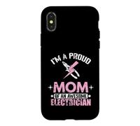 Proud Mom Freaking Awesome Electrician Mom Case for iPhone X/XS