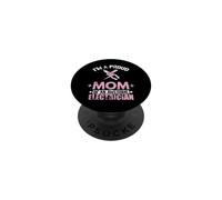 Proud Mom Freaking Awesome Electrician Mom PopSockets Adhesive PopGrip
