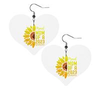 Proud Mom Of A 2023 Graduate Leather Earrings For Women Dangle Earring Drop Pendant With Hook Gifts For Adult Girl