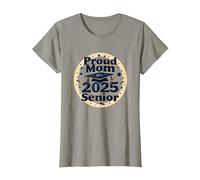 Proud Mom of a 2025 Senior Graduation Celebration T-Shirt, Women, Slate Grey, Medium