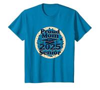 Proud Mom of a 2025 Senior Graduation Celebration T-Shirt, Youth, Sapphire Blue, Large