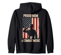 Proud Mom of a Combat Medic Veteran Zip Hoodie