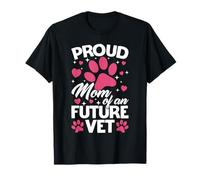 Proud Mom of A Future Vet Cute Paw and Hearts Awesome T-Shirt