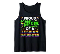 Proud Mom of A Lesbian Daughter Mother Day LGBT Lesbian Flag Tank Top