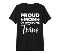 Proud Mom of Awesome Twins Pregnant Two Babys Mother Premium T-Shirt