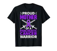 Proud Mother of A Pancreatic Cancer Warrior Purple Ribbon T-Shirt