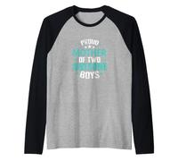 Proud Mother of Two Awesome Boys Raglan Baseball Tee
