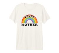 Proud Mother Rainbow Art Groovy Vintage LGBT Ally Gay Kids Premium T-Shirt