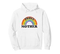 Proud Mother Rainbow Art Groovy Vintage LGBT Ally Gay Kids Pullover Hoodie