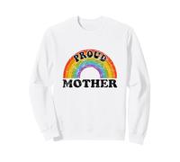 Proud Mother Rainbow Art Groovy Vintage LGBT Ally Gay Kids Sweatshirt
