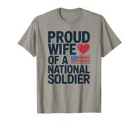 Proud National Guard Wife Tee USA Flag T-Shirt