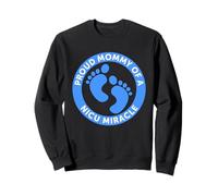 Proud NICU Mommy - Miracle Preemie Baby Boy Footprints Sweatshirt