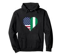 Proud Nigerian American A Vintage Style USA Nigeria Flag Pullover Hoodie