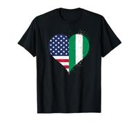 Proud Nigerian American A Vintage Style USA Nigeria Flag T-Shirt