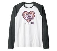 Proud Nurse Squad Valentine Heart Nursing School Life Raglan Baseball Tee