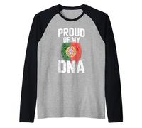 Proud of My DNA Portuguese Flag Heritage Portugal Roots Raglan Baseball Tee
