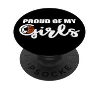 Proud Of My Girls Funny Soccer Basketball Mom PopSockets Adhesive PopGrip