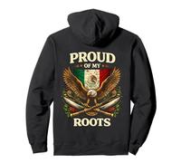 Proud Of My Roots Mexico Heritage Eagle Flag Design Pullover Hoodie