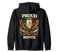 Proud Of My Roots Mexico Heritage Eagle Flag Design Zip Hoodie