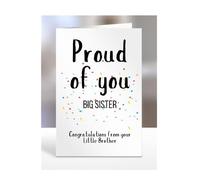 Proud of you, Big Sister card from Little Brother, gifts for men, women, him, her, male, female, presents for Christmas, congratulations, we are so, for, A5-253a_24
