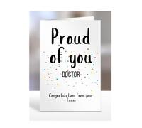 Proud of you, Doctor card from Team, gifts for men, women, him, her, male, female, presents for Christmas, congratulations, we are so, for, A5-253a_198