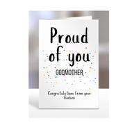 Proud of you, Godmother card from Godson, gifts for men, women, him, her, male, female, presents for Christmas, congratulations, we are so, for, A5-253a_255