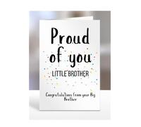 Proud of you, Little Brother card from Big Brother, gifts for men, women, him, her, male, female, presents for Christmas, congratulations, we are so, for, A5-253b_169