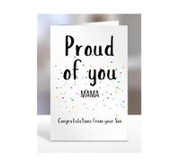 Proud of you, Mama card from Son, gifts for men, women, him, her, male, female, presents for Christmas, congratulations, we are so, for, A5-253b_178
