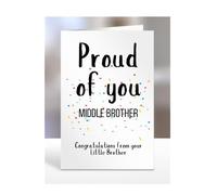 Proud of you, Middle Brother card from Little Brother, gifts for men, women, him, her, male, female, presents for Christmas, congratulations, we are so, for, A5-253b_198