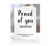 Proud of you, Twin Brother card from Twin Brother, gifts for men, women, him, her, male, female, presents for Christmas, congratulations, we are so, for, A5-253c_106