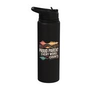 Proud Parent Every Word Counts Speech Therapy Stainless Steel Insulated Water Bottle