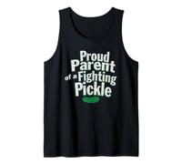 Proud Parent of A Fighting Pickle Green Finger Cucumber Tank Top