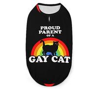 Proud Parent of A Gay Cat Pets Shirt Vest Cute Dog Tank Top Soft Sleeveless T-Shirt for Puppy Kitty Cats L