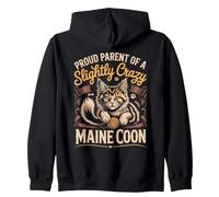 Proud Parent of a Slightly Crazy Maine Coon Cat Lover Zip Hoodie