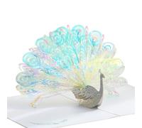 Proud Peacock Birthday Cards for Women, 3D Pop-Up Birthday Card Iridescent Peacock Pop Up Card with Envelope for Birthday, Wedding, Anniversary, Engagement