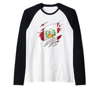 Proud Peruvian Designs | Torn Ripped Peru Flag Raglan Baseball Tee