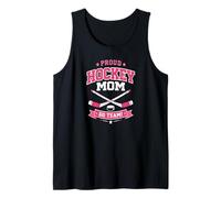 Proud Pink Hockey Mom Support Players Puck Drop Mothers Tank Top