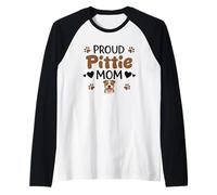 Proud Pittie Mom American Pit Bull Terrier Dog Lover Raglan Baseball Tee