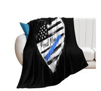 Proud Police Mom U.S. Flag280GSM Throws Blanket 60"x80"