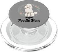 Proud Poodle Mom Floral Wreath Cute Dog Lover Pet Canine PopSockets PopGrip for MagSafe