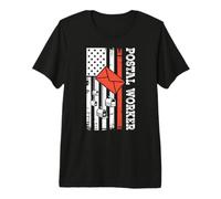 Proud Postal Worker On The Route with a Patriotic Flag Premium T-Shirt