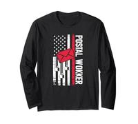 Proud Postal Worker with American Flag for The Mail Route Long Sleeve T-Shirt