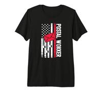 Proud Postal Worker with American Flag for The Mail Route Premium T-Shirt