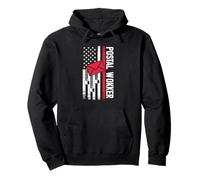 Proud Postal Worker With American Flag For the Mail Route Pullover Hoodie