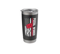 Proud Postal Worker with American Flag for The Mail Route Stainless Steel Insulated Tumbler