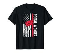 Proud Postal Worker with American Flag for The Mail Route T-Shirt